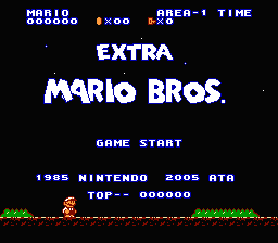 Extra Mario Bros (Hack) — Title screen